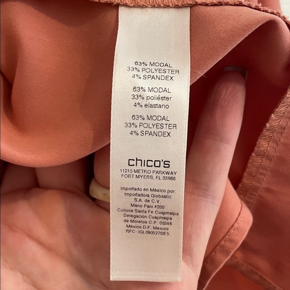 Chico's Women’s Terracotta Button Down Shirt - Picture 8 of 8